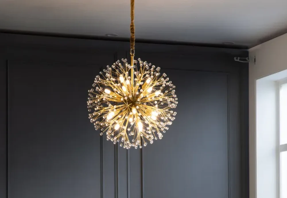 crystal chandelier in dining room